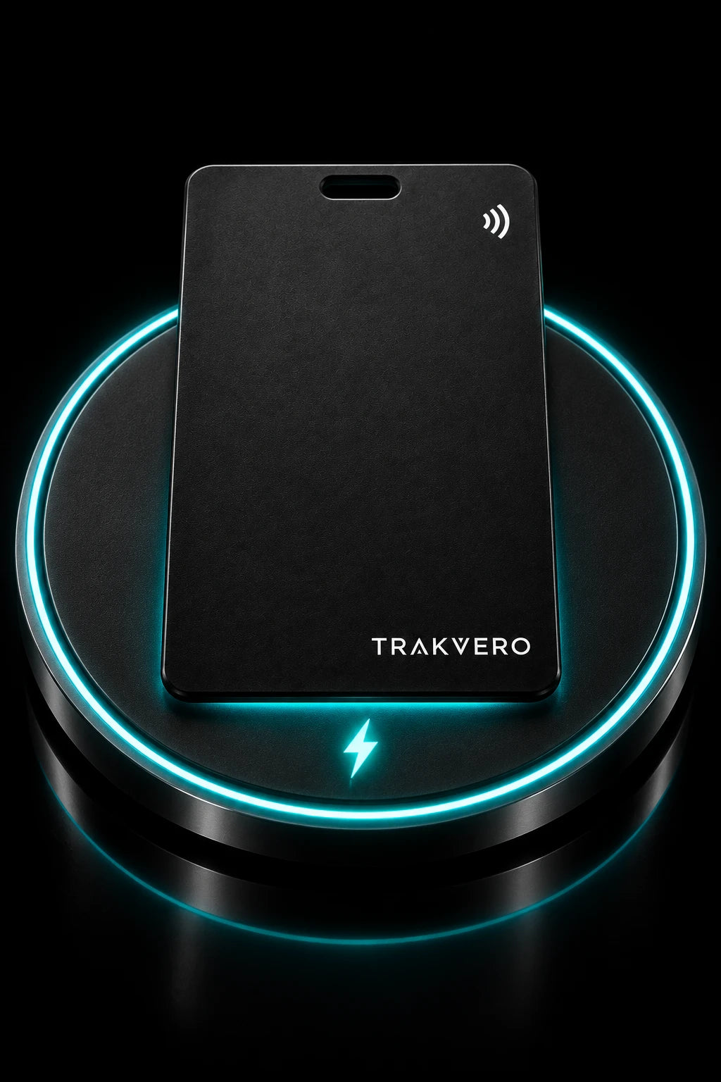 TRAKVERO card charging on a wireless pad