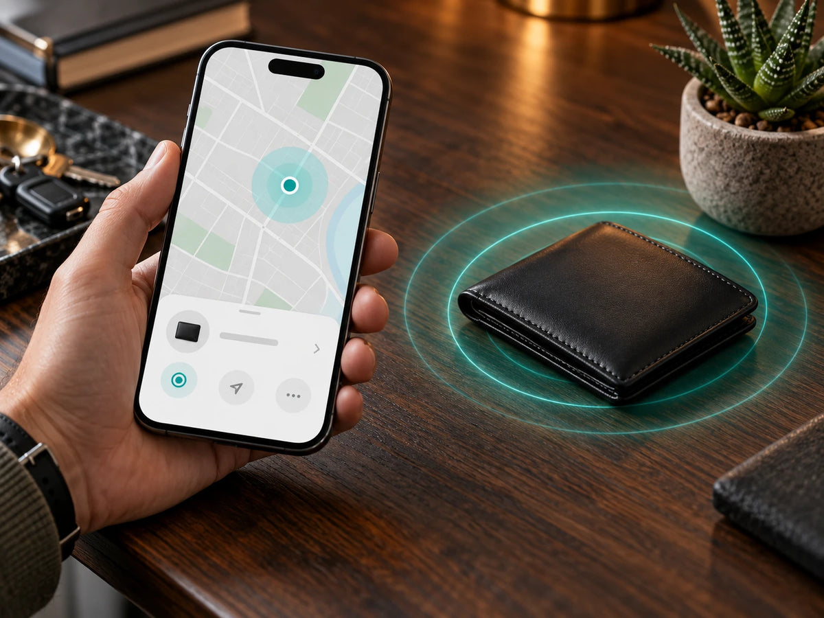 Phone map showing the wallet location with the TRAKVERO card
